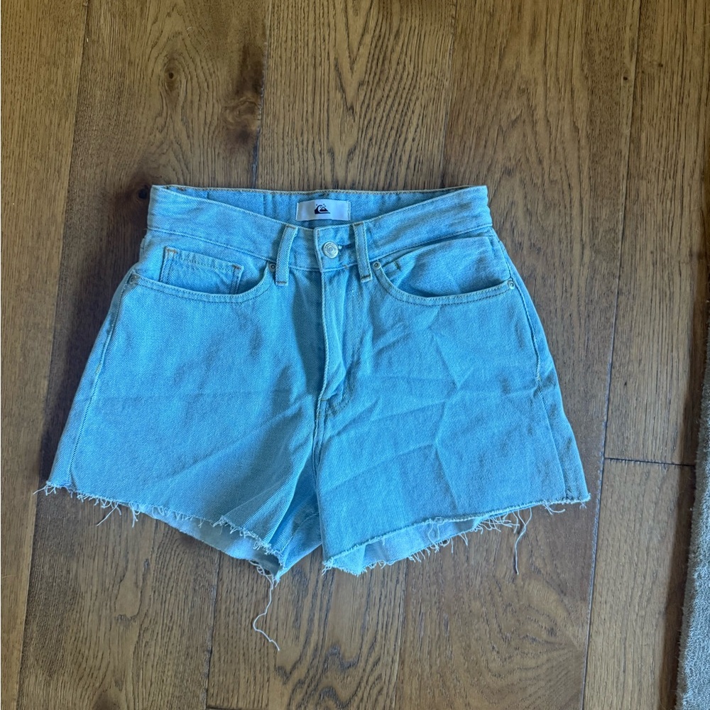 Quiksilver Blue Jean Shorts with Frayed Hem